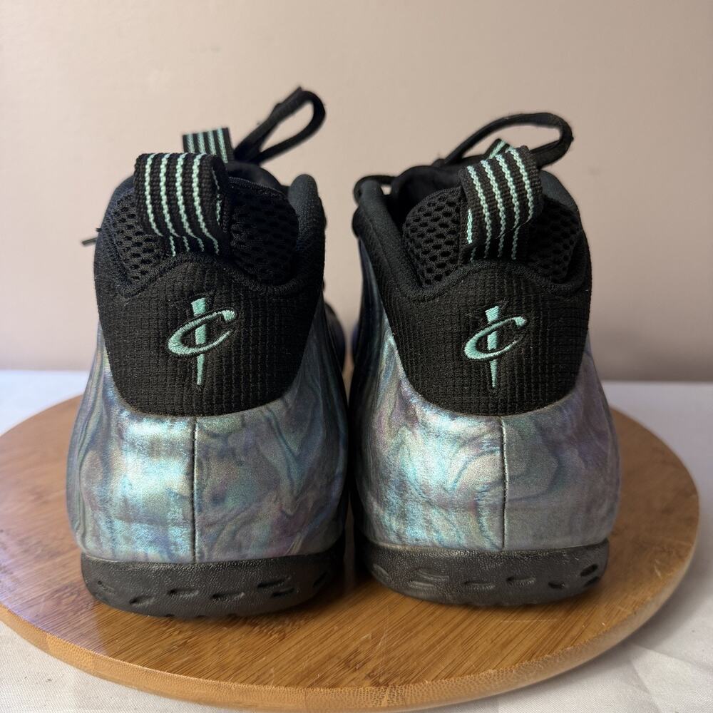 Nike Air Foamposite One Premium Abalone Size 12 Black Aurora Green 575420-009 - Picture 3 of 7